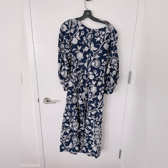 WAIMARI's 'Emanuelle' navy embroidered midi dress NWT - Picture 10 of 13